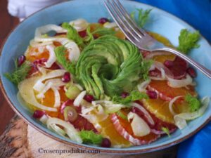 Salat mit Immunstärkenden Fenchel Orangen und Avocado