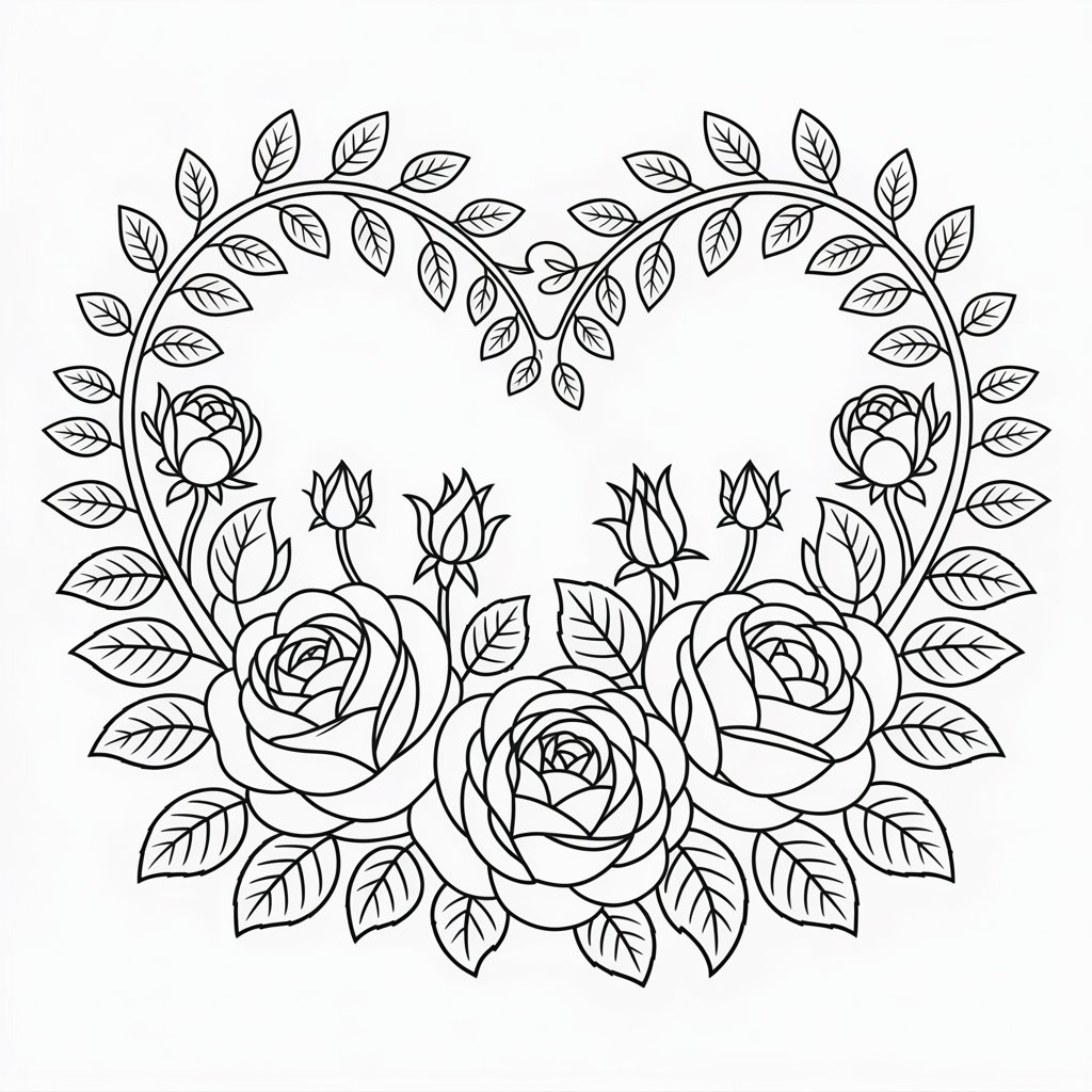 Mein erstes Buchprojekt 3 Herz mit Rosen